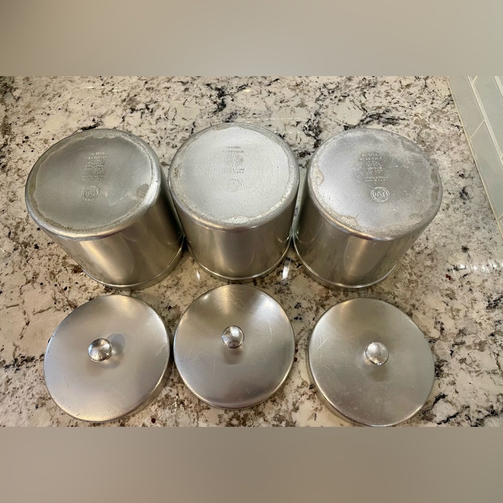 Set of 3 Vintage Wear Ever 5023 Aluminum Kitchen Canisters - Picture 3 of 11